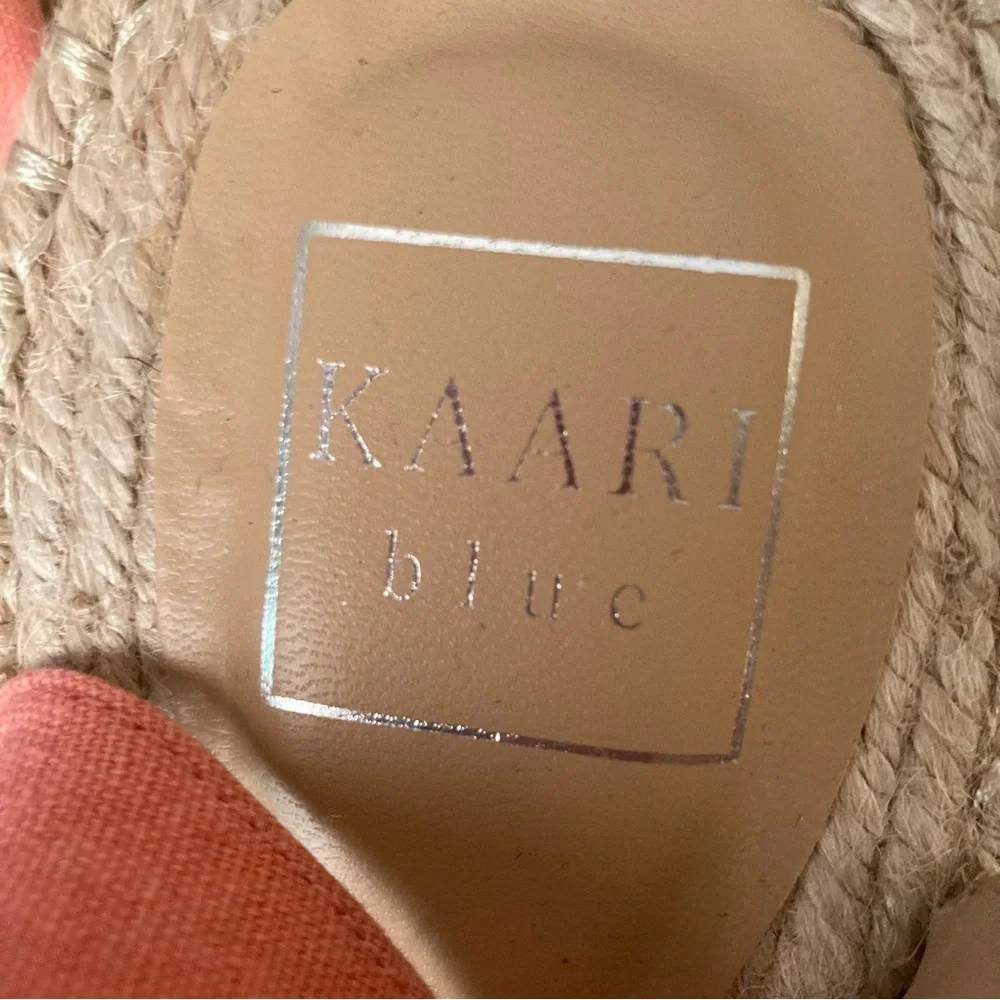 Kaari Blue Wedge Coral Color Wrap Strap‎ & Rhinestones Size 11